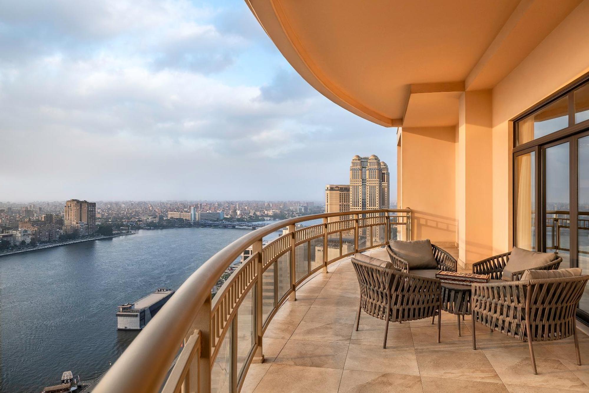 Sofitel Cairo Downtown Nile Hotel Exterior photo View from the balcony of a suite at the Four Seasons Hotel, Cairo